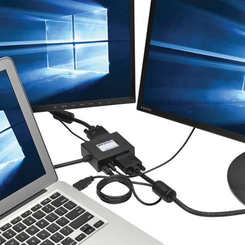 Tripp Lite 2-Port HDMI to VGA Splitter (M/2F) - Audio/Video Adapter, 1080p (P131-06N-2VA-U)