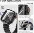 Ultra Look - Fullife 2 in 1 Apple Watch Case Series 9 45mm, Waterproof Screen Protector, Full Protective Bumper (Black)