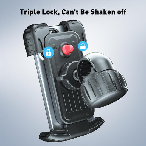 Hiboy Bike Phone Holder, 360° Rotation Adjustable Motorcycle Mount, Bicycle Scooter Handlebar Clip for 5.1" - 6.8"