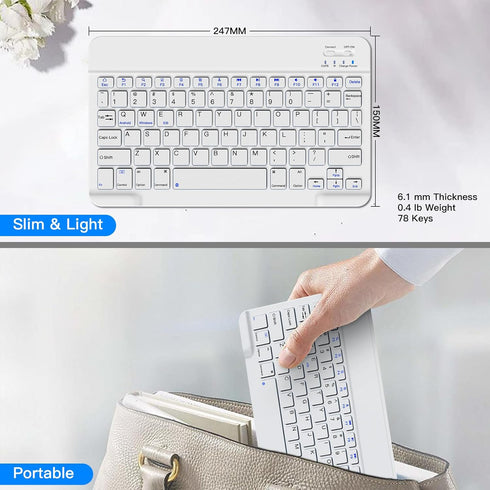 XIWMIX A9+/S10 FE/S9/S9 FE/S9+/S9 FE+/S6 Lite/S7/A8 Wireless Bluetooth Keyboard for Samsung Galaxy Tablets, Ultra-Slim