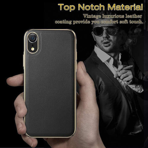 LOHASIC Leather Case for iPhone XR - Luxury Slim Flexible Soft Full Body Grip Bumper Shockproof Protective Cover