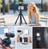 DUIDESHI 3200K-5600K+CRI95 3 Cold Shoe Camera Light: Color LED Video Light- Rechargeable Camera Light, Cold Shoe Mount