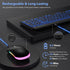 Wireless Keyboard and Mouse Backlit, Slim Portable Rechargeable Multi-Device Bluetooth Keyboard, RGB Silent Mouse for