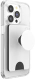 PopSockets Phone Wallet with Expanding Phone Grip, Card Holder, Solid PopWallet - White Black