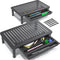 EVOOMI Back Saver Monitor Stand for Desk, 2 Pack Riser with Drawer, Anti Skid Mesh Metal for Laptop