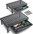 EVOOMI Back Saver Monitor Stand for Desk, 2 Pack Riser with Drawer, Anti Skid Mesh Metal for Laptop