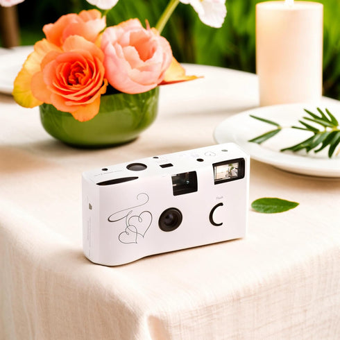 WEDDINGSTAR 35mm Disposable Camera with Flash - Single Use Film Camera for Wedding or Party Favors - Silver Enchanted