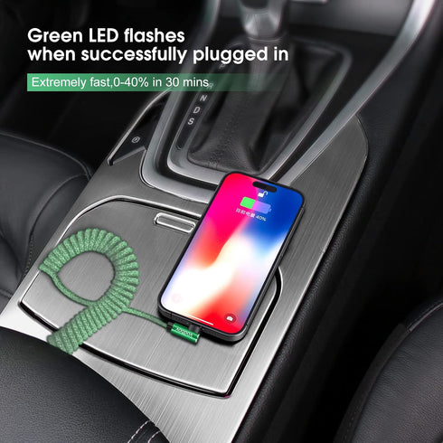Coil iPhone Charger Cable USB A to Lightning Cord (2ft to 8ft) Mfi Certified CarPlay Right Angle