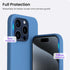ORNARTO iPhone 15 Pro Max Case 6.7", Slim Liquid Silicone 3 Layers Soft Gel Rubber Shockproof Protective Cover, Blue