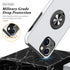 PELEPUES Shockproof Case for iPhone 13, Military Grade Cover with Embedded Finger Ring and Reinforced Metal Stand