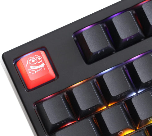 KPREPUBLIC Novelty Shine Through Keycaps ABS Etched Backlit Red ESC Sad Frog THX Meme Internet Trends (Red ESC HappyF