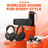 HyperGear Over-Ear Headphones - Wireless Bluetooth Headphones with Noise Isolation, Built-in Mic, Soft Memory Foam Cups