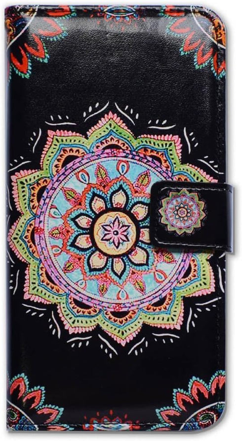 iPhone 11 Pro Max Case - Colorful Mandala Flower Flip Leather Wallet Cover with Card Slot