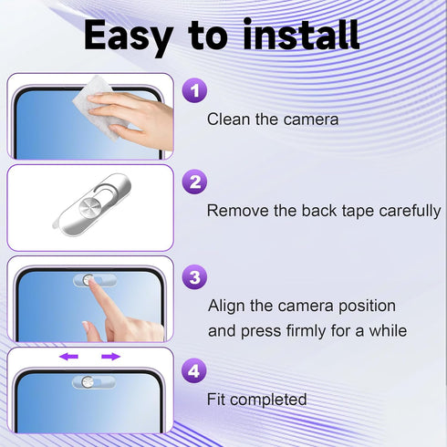 Peramarl 2 Pack-Silver Front Camera Cover,Smartphones Webcam Cover Protect Privacy, Camera Privacy Covers Compatible