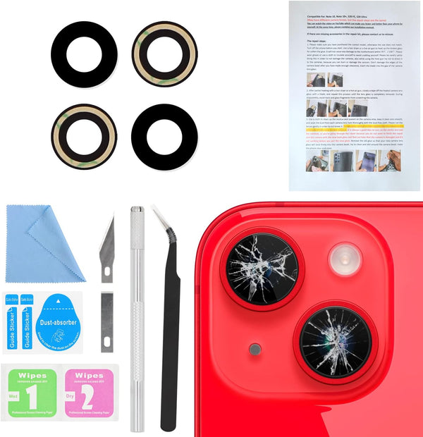 ASDAWN Back Rear Camera Lens Glass Replacement for iPhone 14 6.1 inch & 14 Plus 6.7 inch with Pre-Installed Adhesive &