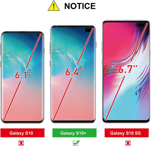 AACL Glass Screen Protector for Samsung Galaxy S10 Plus,6.4-Inch,2 Pack,Curved Tempered Glass,Compatible with Ultrasonic Fingerprint Scanner,Black