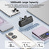 Mini Portable Charger 5000mAh, Ultra Compact Power Bank with Built-in Phone Holder, LED Light, LCD Display for Travel,
