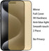 2 Pack Gold Anti-Blue Tempered Glass Screen Protector for iPhone 15 Pro Max, 6.7", 9H Hardness, Full Coverage.