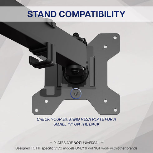 VIVO 75x75mm 100x100mm, PT-SD-VA01A Steel VESA Compatible Plate Mounting Kit, and Quick Release Removable VESA Bracket