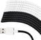 Frienda 10 Pcs Spiral Cable Protector, Data Cable Protective Sleeve for USB, Prevent Pets from Biting Cables (Black and