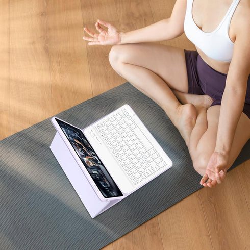 TQQ for iPad Air 11-inch (M2) 2024/iPad Air 5th/4th Generation Case with Keyboard, Rechargeable Bluetooth Keyboard,