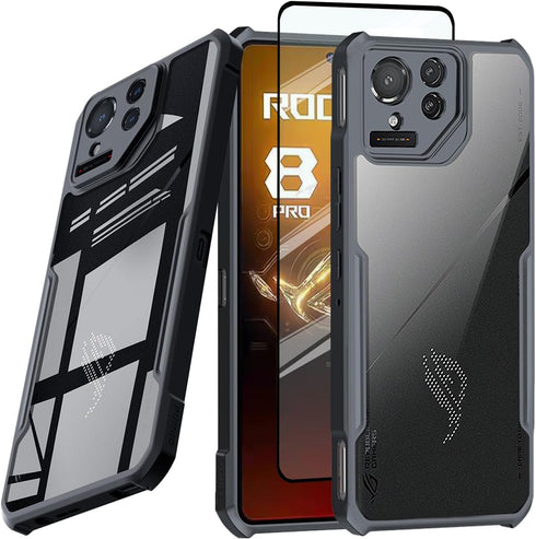 ASUS ROG Phone 8 Pro 5G Case, Ultra-Thin Soft TPU Bumper with Acrylic Clear Back, Military Grade Airbags Drop