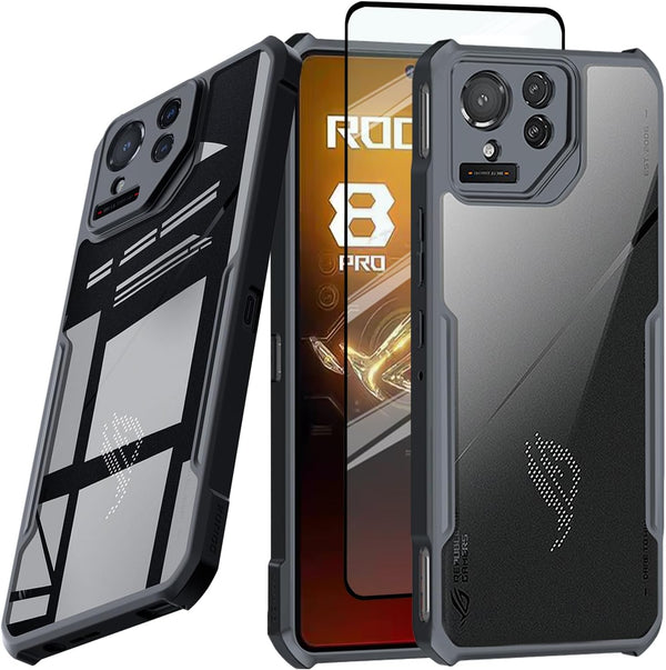 ASUS ROG Phone 8 Pro 5G Case, Ultra-Thin Soft TPU Bumper with Acrylic Clear Back, Military Grade Airbags Drop