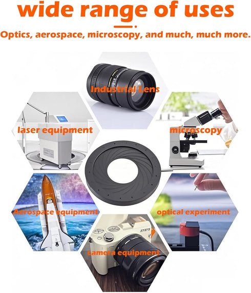 8mm-68mm Lens(SK68) Adjustable Iris Aperture Diameter Iris Diaphragm Optical Diaphragm for Microscope Iris Adjustable