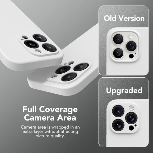 iPhone 14 Pro Max Case, White Silicone Shockproof, MagSafe Compatible, Full Camera Protection + 2 Screen Protectors,