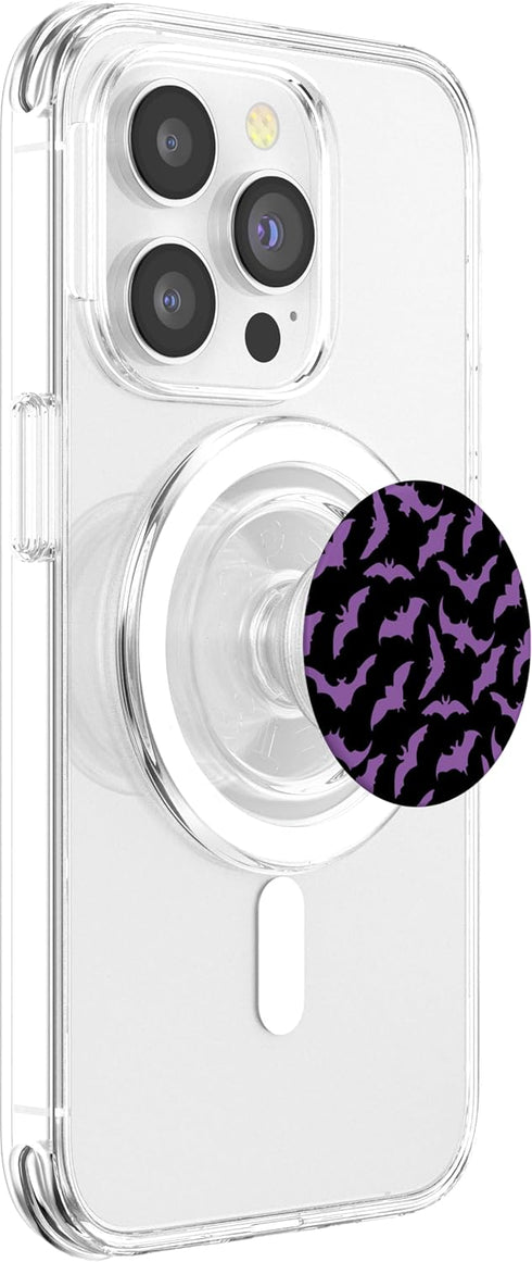 Retro Spooky Creepy Witch Bats Goth Black Purple, PopSockets PopGrip for MagSafe