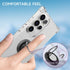 Galaxy S24 Ultra Case Clear with 360° Rotation Metal Ring Holder Stand, Soft TPU Bumper & Hard Protective Case for