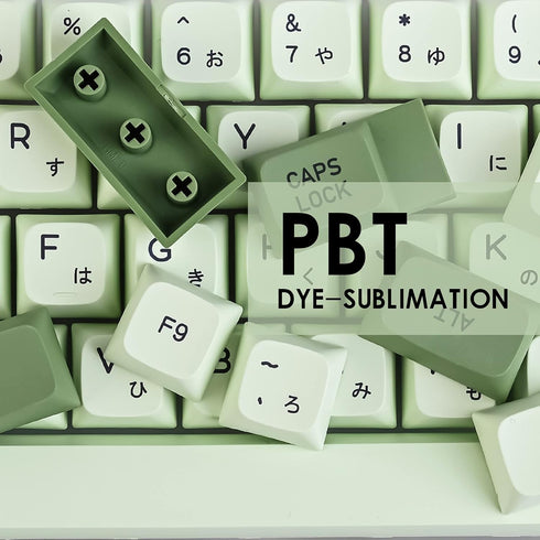 Guffercty kred GTSP XDA Profile Japanese Keycaps, 60 Percent PBT 122 Key Set for Cherry MX Covers (Matcha)