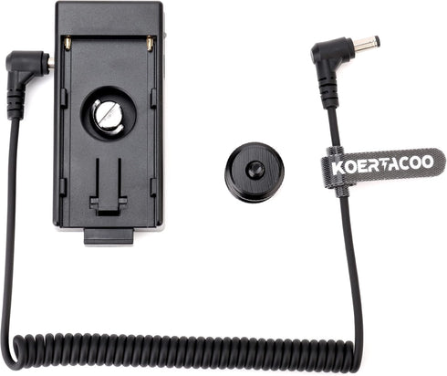 KOERTACOO 7.4V Monitor,1/4" NP-F970 F960 F770 F570 F550 NP-F Battery Adapter Plate with Two DC Output to Power DSLR