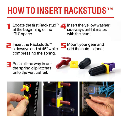 4C Rack Mount Solution II, Rack Screws for 19" Server Rack Rails, Perfect Cage Nut Replacement