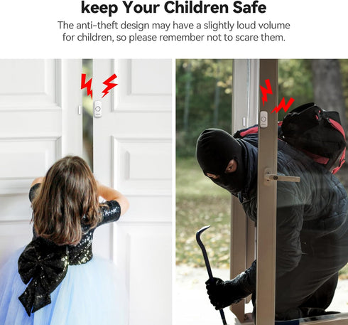 VOXON Door Window Alarm for Kids Safety, Wireless Personal Security Sensor, Burglar Alarm for Home, Cars, Sheds,