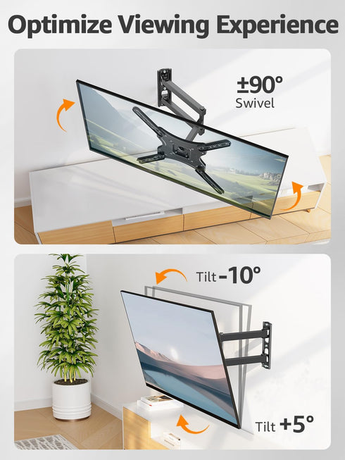 ELIVED 26-60 Inch 400x400, 77 lbs. Full Motion TV Wall Mount for Most TVs, Articulating Arms Swivel and Tilt tv Mount