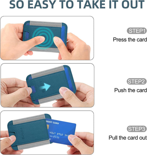 HiWe for MagSafe Wallet, Magnetic Card Holder for iPhone 15/14/13/12 Series, Slim Leather Wallet, RFID Blocking