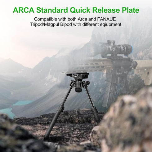 FANAUE ARCA-Swiss Bipod Adapter, ARCA-Swiss Quick Release, Arca Tripod Mount for Fanaue Tripod Heads