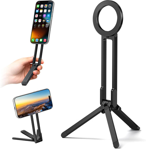 Itramax Magnetic Phone Tripod Stand,Foldable Pocket Cell Phone Mount,Adjustable Travel Gym Selfie Stick