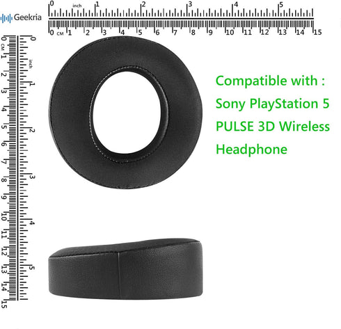 Geekria Cooling Gel Replacement Ear Pads for Sony PS5 Pulse 3D Wireless Headphones, Black Ear Cushions