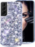 Bonitec Compatible with Galaxy S21 Case - 3D Glitter Sparkle Bling Luxury Rhinestone Diamond Bumper