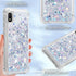 Samsung A10E Case: Clear Glitter Shockproof Phone Cover with Flowing Liquid Quicksand for Galaxy A10E - Silver