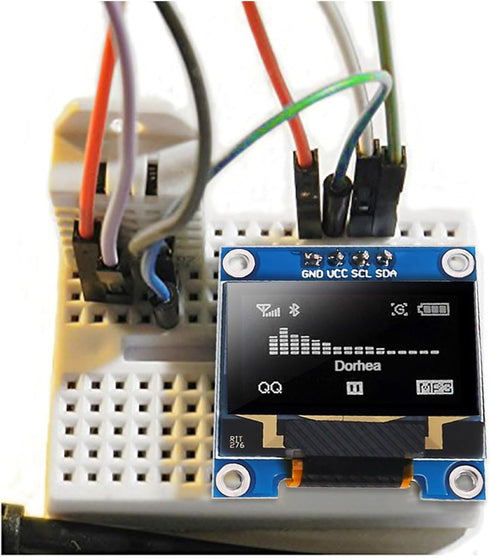 DORHEA 1Pack 0.96 Inch SSD1306 128x64 I2C OLED Display Module Pixel IIC Self-Luminous Screen Board White Compatible