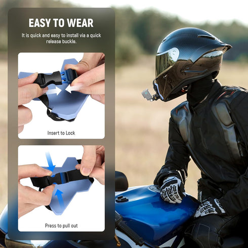 NEEWER Motorcycle Helmet Chin Strap Mount Kit - Compatible with GoPro Hero 13-7, Magnetic Quick Release Adapter