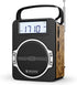 Radio Portable AM FM Digital Clock Radio with Bluetooth, 5 Watts Loud Speaker, Rechargeable, Best Reception for Home