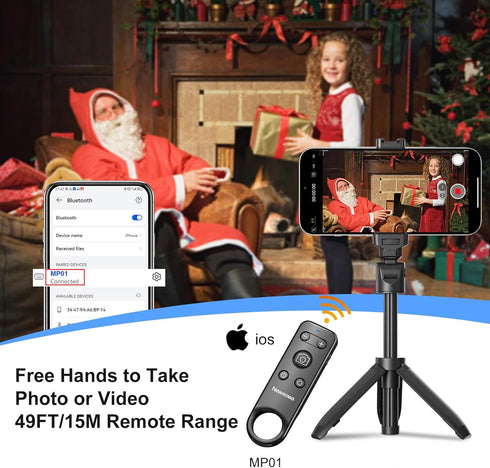 Newmowa 15 26) Phone Wireless Bluetooth Remote Control, Support Video Photo Shooting/Zooming/Lens Switching