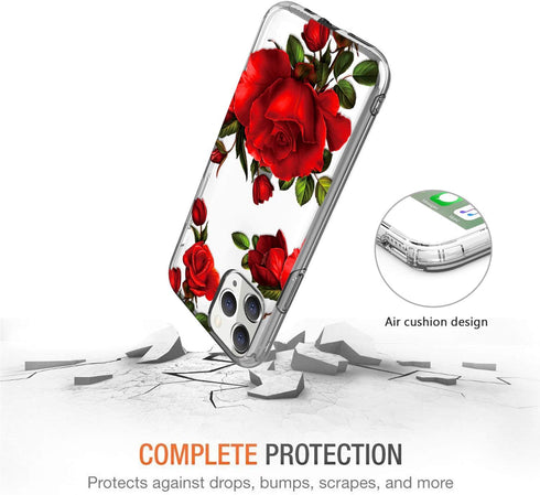 JAHOLAN iPhone 11 Pro Max Case, Clear Cute Design, Flexible Bumper TPU Soft Rubber Silicone Cover for 6.5 inch 2019 -