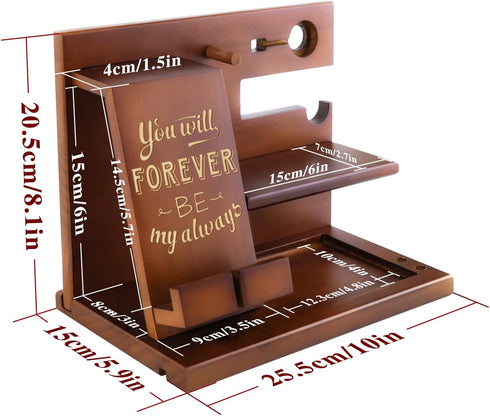 awofer Wood Docking Station For Men Personalized Gifts For Man Wooden Gifts For Husband Him Boyfriend Mens Anniversary