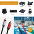 2Packs Speaker Wire RCA Audio Male Plug Jack Connector Adapter to Bare Wire for Amplifier, Receiver, Speakers