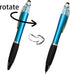 Medium Point Stylus Pens with Crystals, 5 Count + 3 Refills, Black Ink, Comfort Grip for Women and Kids